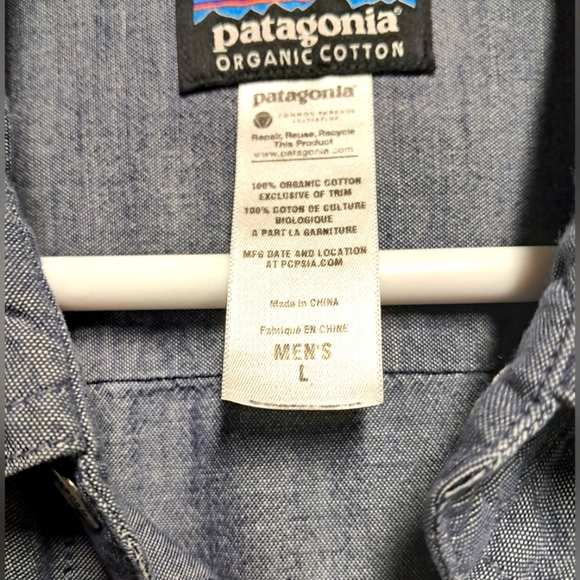 Men's Denim Patagonia Shirt Size L - Picture 3 of 3